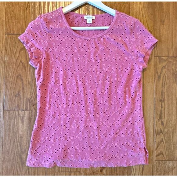 Sundance pink eyelet tshirt size small - Picture 8 of 8